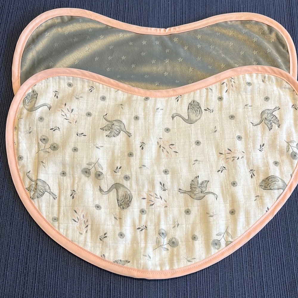 Small swans baby burp cloth